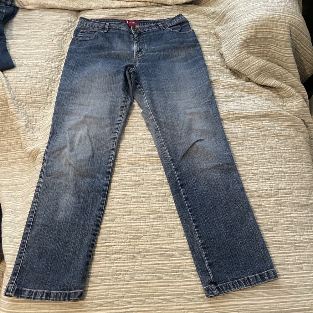 Westport Women's Denim Jeans, Size 12 Classic Fit, Blue Straight Leg, Cotton